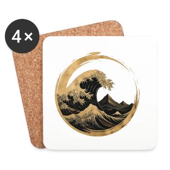 Zen Wave – Inner Strength & Balance - Coasters (set of 4) - white - Front