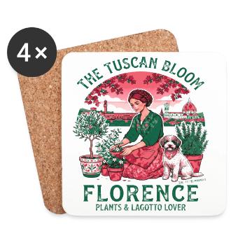 La Floraison toscane Florence Botanique Rome - Dessous de verre (lot de 4) - blanc - Devant