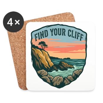 Vintage Cliff and Ocean Motivationspatch - Untersetzer (4er-Set) - Weiß - Vorne
