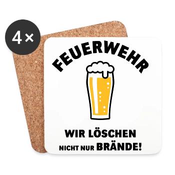 Feuerwehr – Wir Löschen Nicht Nur Brände! POS - Untersetzer (4er-Set) - Weiß - Vorne