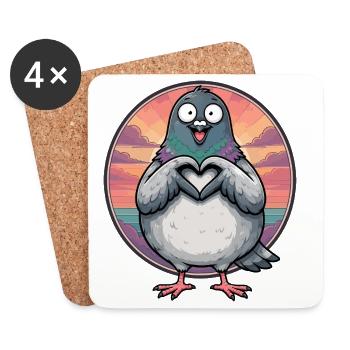 Funny pigeon fancier pigeon sport carrier pigeon heart - Coasters (set of 4) - white - Front