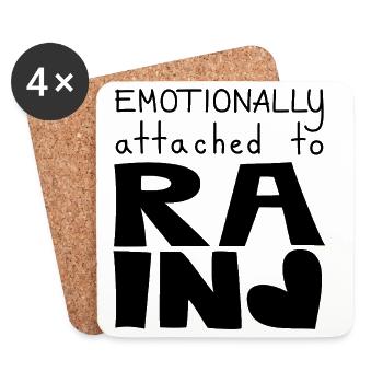 Emotionally Attached To Rain, Black - Coasters (set of 4) - white - Front