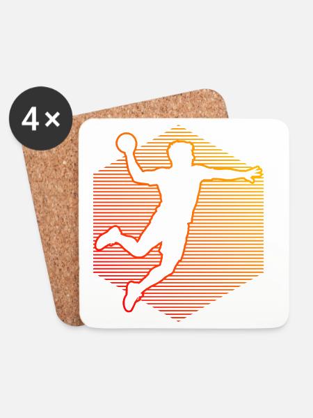 Geschenkidee für den Kreisläufer mit Handballspiel - Untersetzer (4er-Set) - Weiß