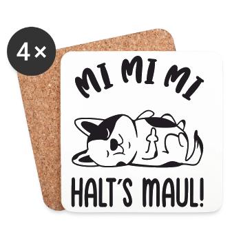 Mi Mi Mi Halt's Maul frecher böser Hund - Untersetzer (4er-Set) - Weiß - Vorne
