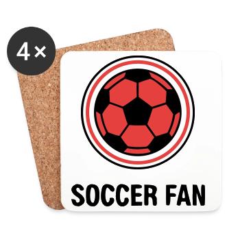 Soccer Fan Fussball Logo - Untersetzer (4er-Set) - Weiß - Vorne