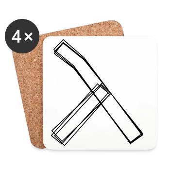 Griechischer Buchstabe Lambda handgezeichnet - Untersetzer (4er-Set) - Weiß - Vorne