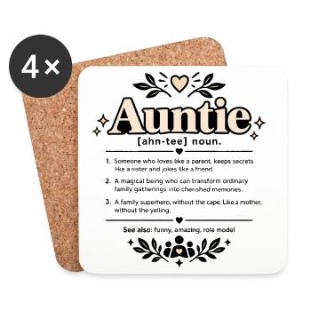 Coole Tante Lustige Beste Tante Wertschätzungszitat Kunst - Untersetzer (4er-Set) - Weiß - Vorne