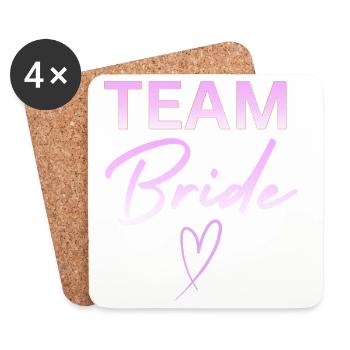 Team Bride - Untersetzer (4er-Set) - Weiß - Vorne