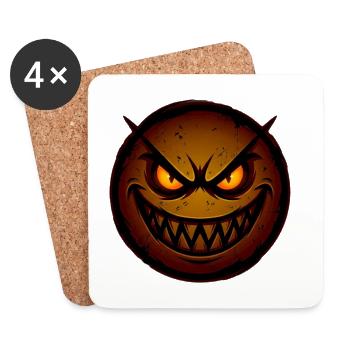 Grimmiges Kürbisgesicht Halloween - Untersetzer (4er-Set) - Weiß - Vorne