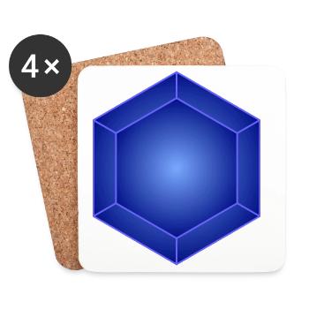 Azure Hexa Prism Glow - Untersetzer (4er-Set) - Weiß - Vorne
