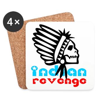 Indian Skull Revenge - Untersetzer (4er-Set) - Weiß - Vorne