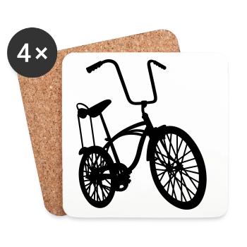 old school retro bike - Coasters (set of 4) - white - Front