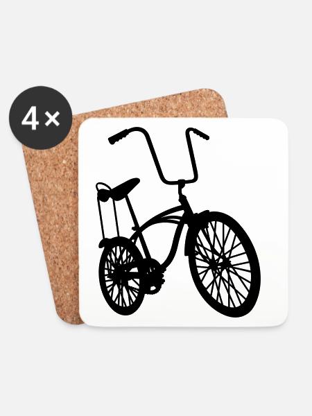 old school retro bike - Coasters (set of 4) - white