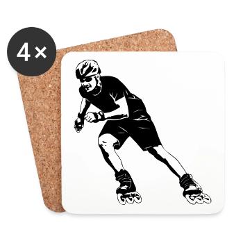 Inline skating - inline skates - Coasters (set of 4) - white - Front