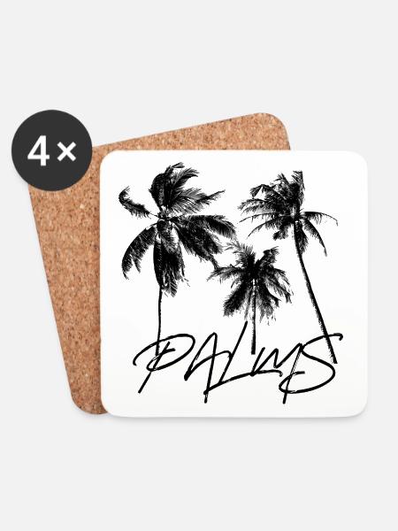 Palms (delta) - Untersetzer (4er-Set) - Weiß