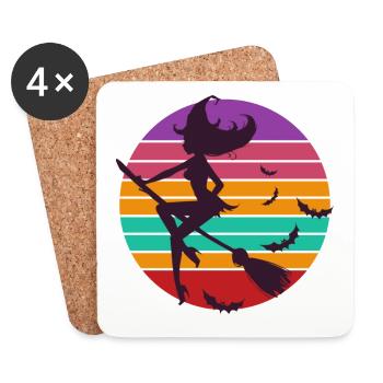 Sexy sorcière - Dessous de verre (lot de 4) - blanc - Devant