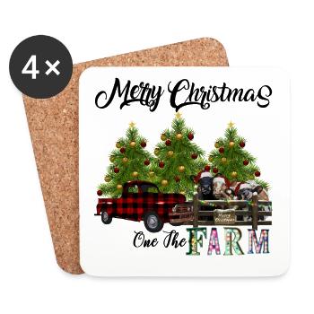 Frohe Weihnachten One The Farm - Untersetzer (4er-Set) - Weiß - Vorne