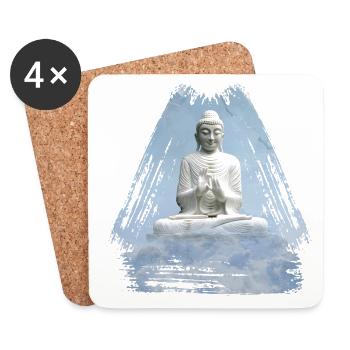 buddha 1 - Dessous de verre (lot de 4) - blanc - Devant