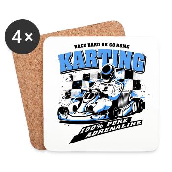 GoKart - Kartsport - Kart - Go Kart - Untersetzer (4er-Set) - Weiß - Vorne