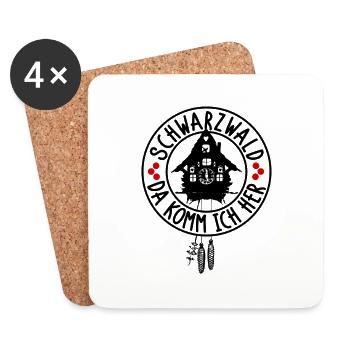 Black Forest - that's where I come from - Coasters (set of 4) - white - Front