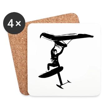 Wingfoil Jump - Coasters (set of 4) - white - Front