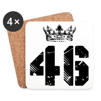 46 Number crown - Coasters (set of 4) - white - Front