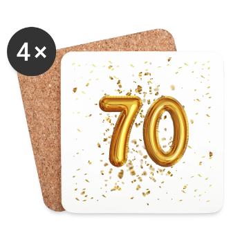 70 ans de conception de ballons - Dessous de verre (lot de 4) - blanc - Devant