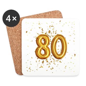 80 ans de conception de ballons - Dessous de verre (lot de 4) - blanc - Devant