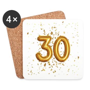30 ans de conception de ballons - Dessous de verre (lot de 4) - blanc - Devant