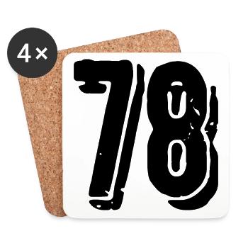 Maillot numéro 78 - Dessous de verre (lot de 4) - blanc - Devant