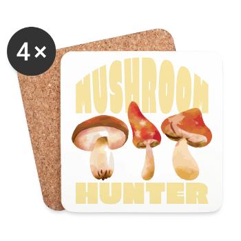 Mushroom Picker Nature Forest Mushroom Hunter - Coasters (set of 4) - white - Front