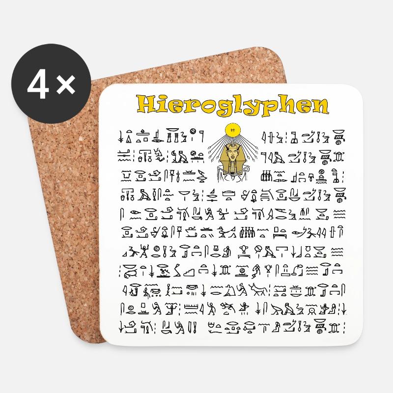Ägyptische Hieroglyphen - Untersetzer (4er-Set) - Weiß