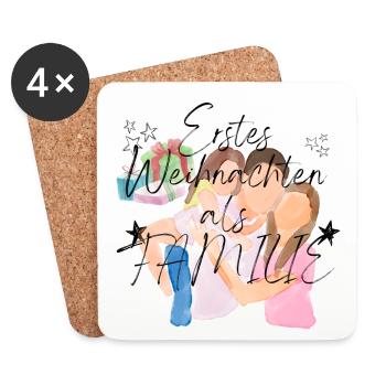 Erstes Weihnachten als Familie _ 1 - Untersetzer (4er-Set) - Weiß - Vorne