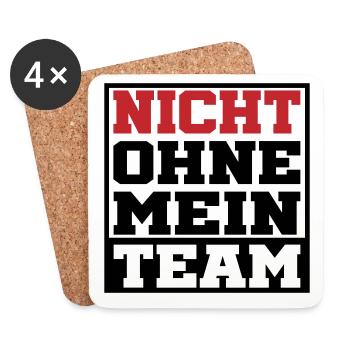 nicht ohne mein team | Farben änderbar - Untersetzer (4er-Set) - Weiß - Vorne