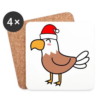 Eagle Comic Christmas Xmas - Coasters (set of 4) - white - Front