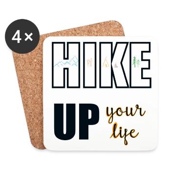 Hiking - Hike up! - Coasters (set of 4) - white - Front