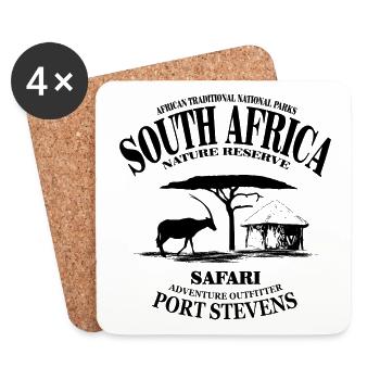 South Africa - Antelope - Coasters (set of 4) - white - Front