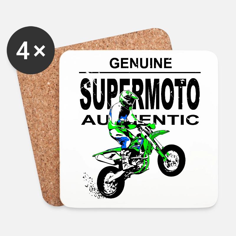 Supermoto - Untersetzer (4er-Set) - Weiß