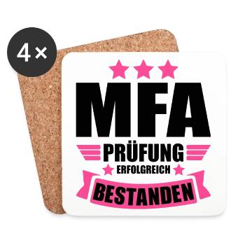 MFA Ausbildung Abschluss Prüfung bestanden - Untersetzer (4er-Set) - Weiß - Vorne