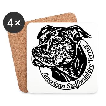 American Staffordshire Terrier brindle - Coasters (set of 4) - white - Front