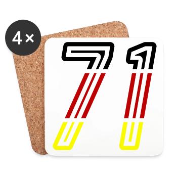 71 Zahl Symbol Germany - Untersetzer (4er-Set) - Weiß - Vorne