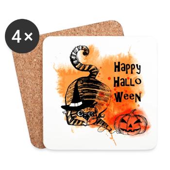 Happy Halloween - Untersetzer (4er-Set) - Weiß - Vorne