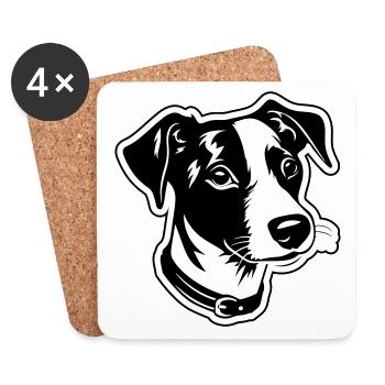 Jack Russel Terrier Hund Kopf - Untersetzer (4er-Set) - Weiß - Vorne