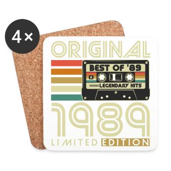 Original 1989 Vintage Birthday Vintage Retro - Coasters (set of 4) - white - Front
