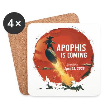 Apophis 13.04.2029 / Objet interstellaire 99942 - Dessous de verre (lot de 4) - blanc - Devant