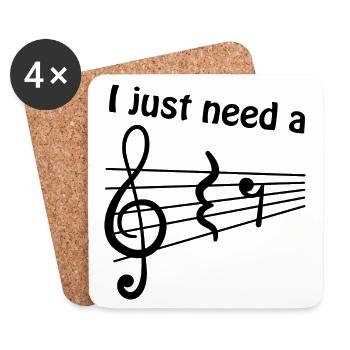 "I Just Need a Break" Sheet Music Musician Music - Coasters (set of 4) - white - Front