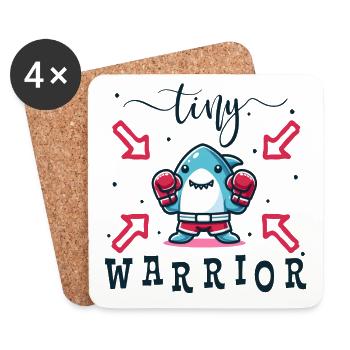 Tiny Warrior - Encouragement - Lucky Charm - Coasters (set of 4) - white - Front