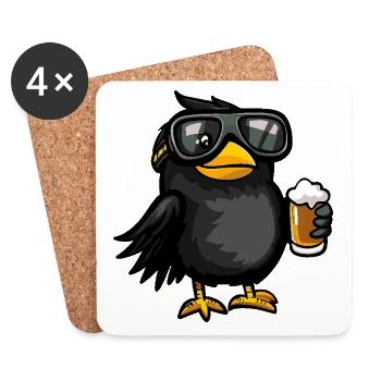 Bière après-ski Raven Crow - Dessous de verre (lot de 4) - blanc - Devant