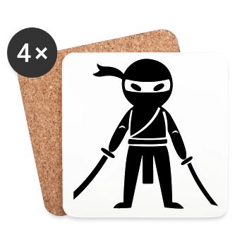 Ninja Samurai - Coasters (set of 4) - white - Front