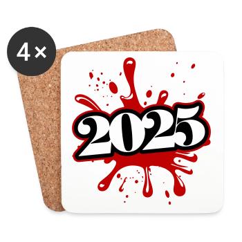 2025 klecks - Untersetzer (4er-Set) - Weiß - Vorne